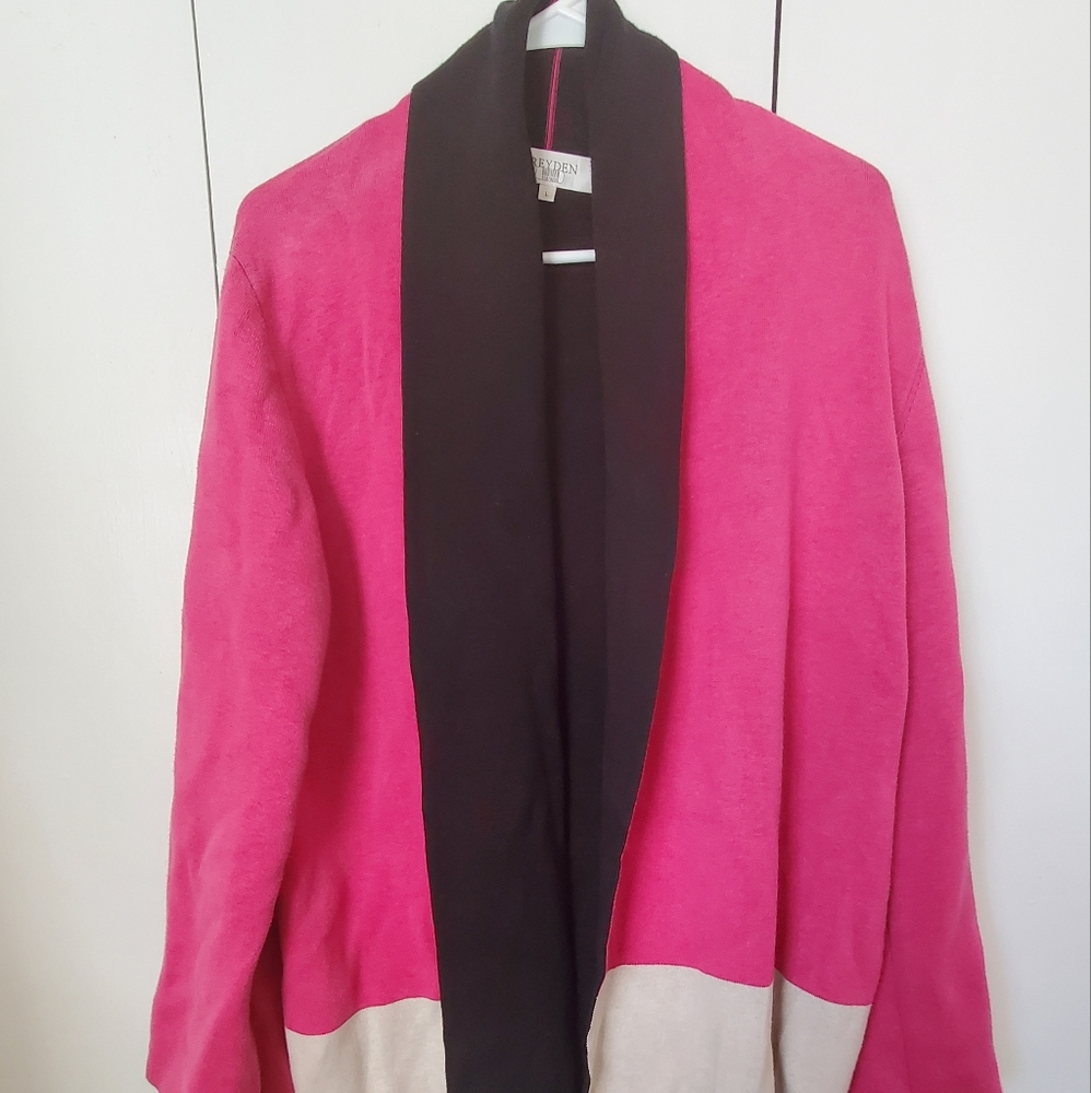 Pink color blocked sweater size L
